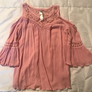 Girls Beautees Cold Shoulder Top